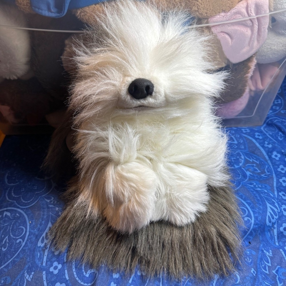Folkmanis Sheepdog Fluffy White & Grey Hand Puppet